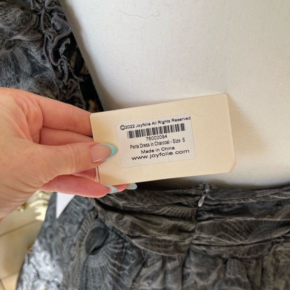 New Puff Dress in charcoal/ black/ white - Picture 6 of 11